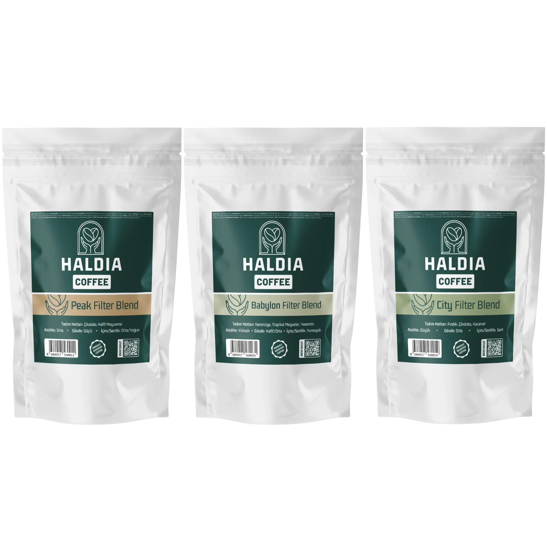 Haldia 3x100gr Filtre Kahve Blend Tadım Seti
