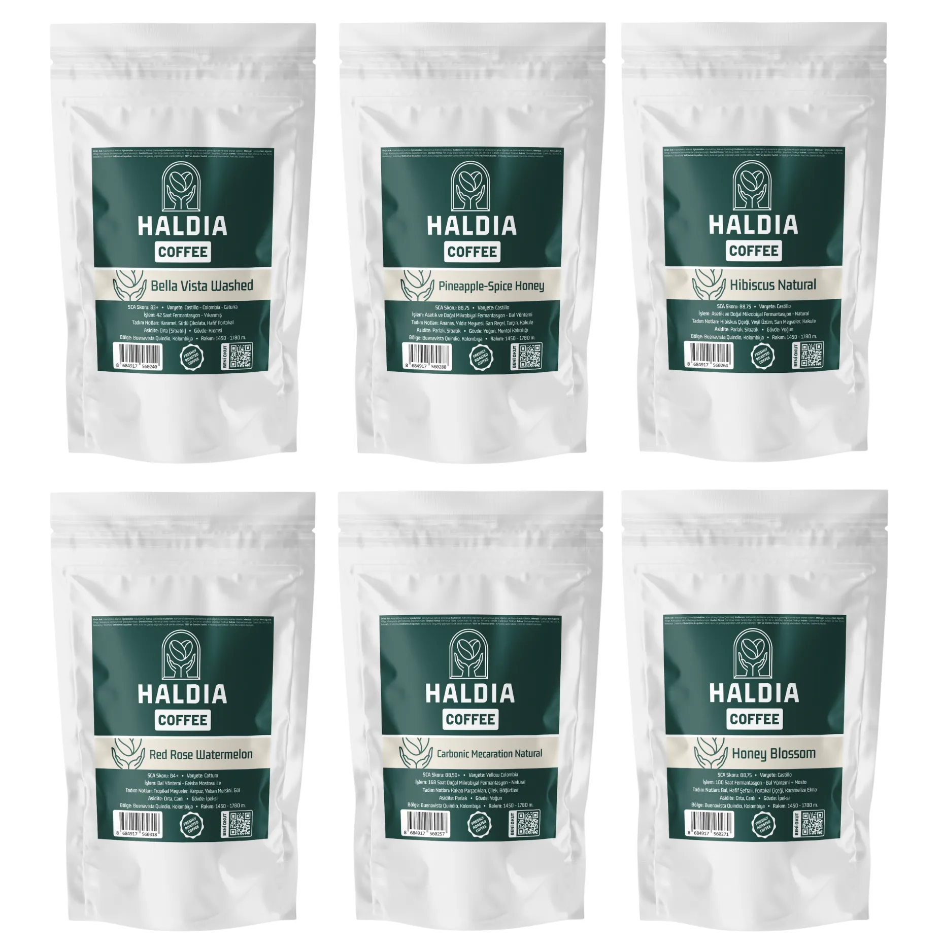 Haldia 6x100gr Nitelikli Kahve Tadım Seti